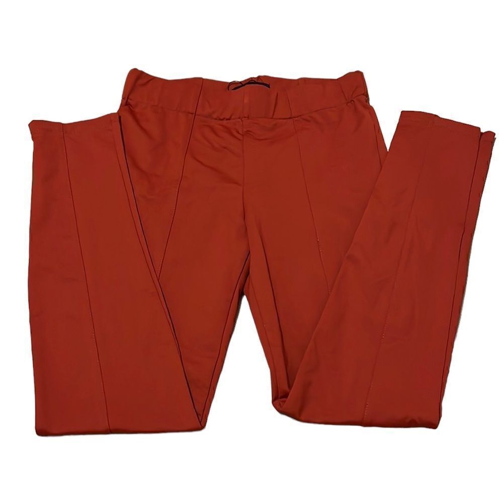 NWT sanctuary rust colored elastic waist ankle zip stretchy pants/leggings